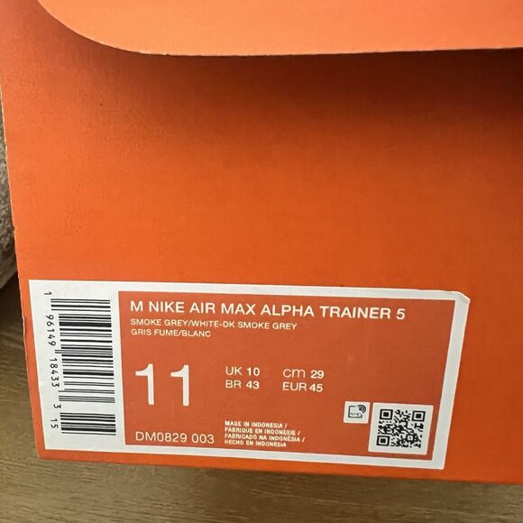 Mens Size 11 Nike Air Max Alpha Trainer 5 Smoke Grey Training DM0829 003 Gym main image 5